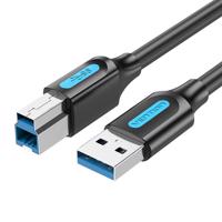 Tiskový kabel USB 3.0 A na B Vention COOBI 2A 3m černý PVC