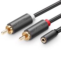 UGREEN AV102 Kabel 2x RCA (Cinch) jack 3,5 mm 1m (černý) 024319