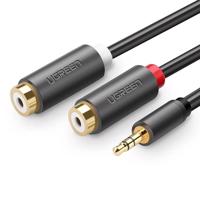 UGREEN AV109 Samec 3,5mm jack na 2x samice RCA (Cinch) kabel 0,25 m (černý) 024256