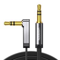 UGREEN AV119 úhlový kabel mini jack 3,5 mm AUX, plochý, 1,5 m (černý) 058782