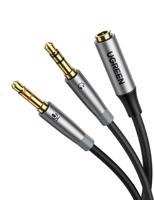 UGREEN AV193 Audio rozbočovač AUX sluchátka + mikrofon na 3,5mm mini jack kabel (šedý) 026947