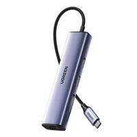 UGREEN CM475 Adaptér USB-C na 3x USB 3.0, RJ45, USB-C PD (šedý) 036725