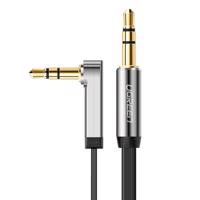 Ugreen plochý úhlový audio kabel AUX 3,5 mm mini jack 0,5 m černý (AV119 10596) 6957303807147