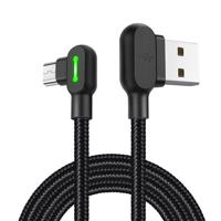 Úhlový kabel USB-Micro USB Mcdodo CA-5280 LED, 1,8 m (černý)