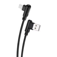 Úhlový kabel USB na Micro USB Foneng X70, 3A, 1m (černý)