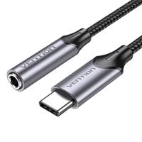 Vention BGMHA Adaptér USB-C samec na 3,5mm jack 0,1M (šedý)