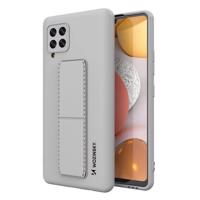 Wozinsky Kickstand Case silikonové pouzdro se stojánkem Samsung Galaxy A42 5G šedé 5907769317279