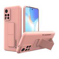 Wozinsky Kickstand Case silikonové pouzdro se stojánkem Xiaomi Poco M4 Pro 5G růžové 5907769319860